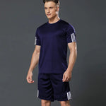 Men's Sports T Shirt  Shorts Set - Navy Blue