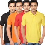 Pack Of 4 Men's Cotton Polo-T Shirt