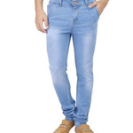 Blue Faded Stretchable Denim Regular Fit Mid-Rise Jeans