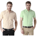 Buy 1 Get 1 Free Multicoloured Cotton Half Sleeve Solid Formal Shirt