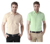 Buy 1 Get 1 Free Multicoloured Cotton Half Sleeve Solid Formal Shirt