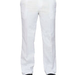 White Linen Regular Fit Formal Trousers