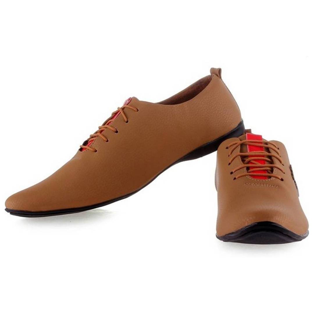 Tan Partywear Synthetic Leather Casual Shoes for Men – Dilutee India