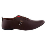 Brown Partywear Synthetic Leather Casual Shoes for Men