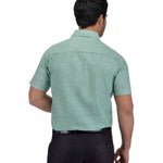 Green Cotton Solid Regular Fit Formal Shirt