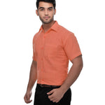 Orange Cotton Solid Regular Fit Formal Shirt