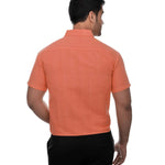 Orange Cotton Solid Regular Fit Formal Shirt