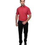 Red Cotton Solid Regular Fit Formal Shirt