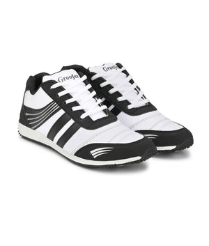 Men's White And Black Running Shoes