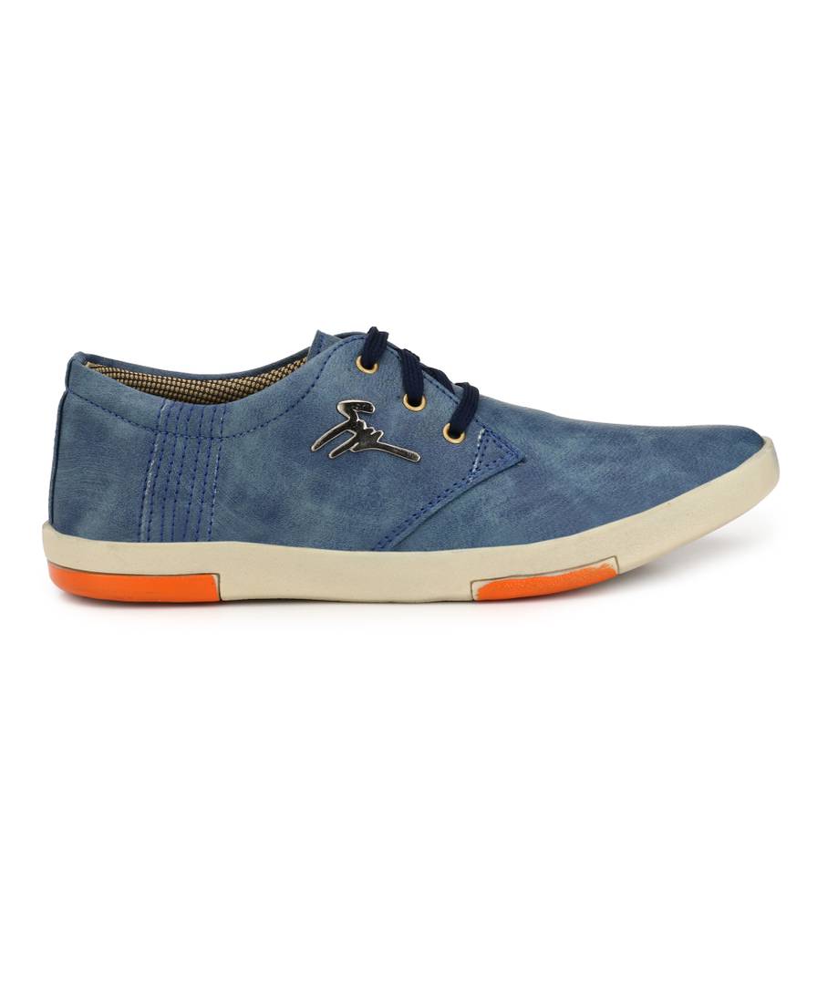 Men Blue Synthetic Smart Casual Shoes
