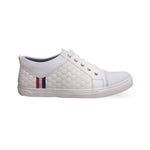Men's White Synthetic Casual Sneakers