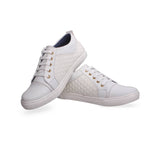 Men's White Synthetic Casual Sneakers
