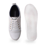 Men's White Synthetic Casual Sneakers