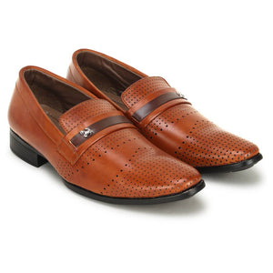 Dotted Slip On Synthetic Leather Formal Shoes For Men