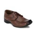 Brown Lace-up Synthetic Formal Shoes