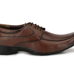 Brown Lace-up Synthetic Formal Shoes