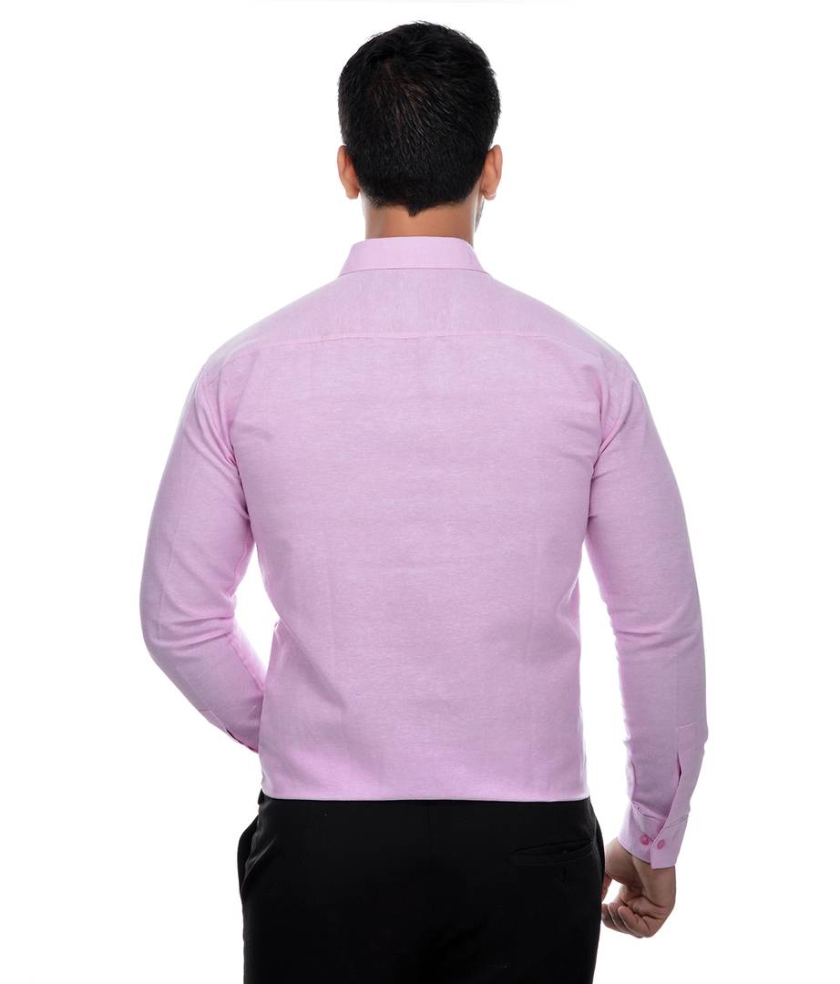 Pink Cotton Regular Fit Formal Shirt