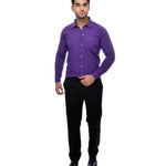 Purple Cotton Regular Fit Formal Shirt