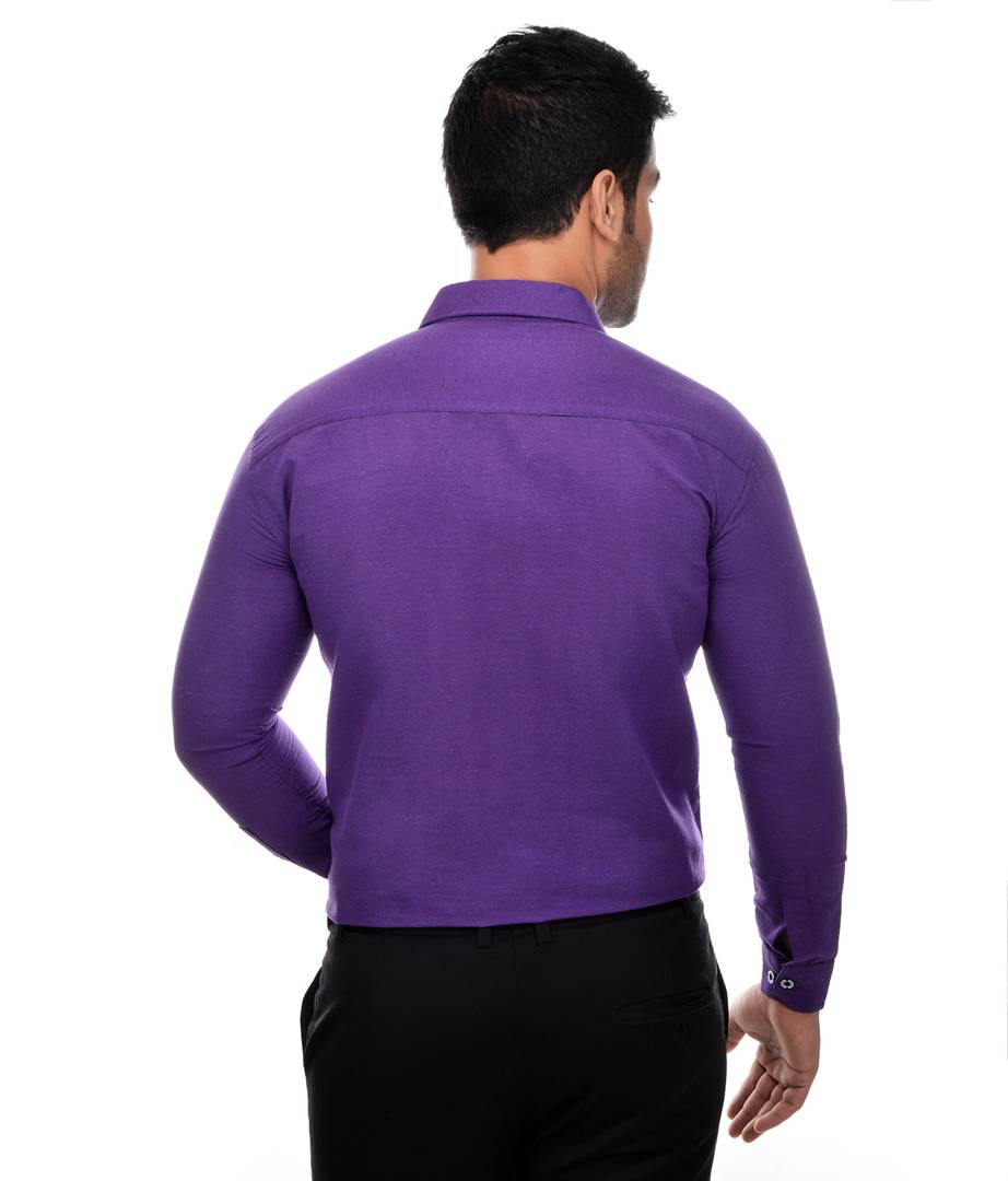Purple Cotton Regular Fit Formal Shirt