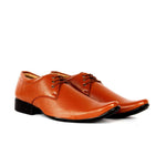 Men's Tan Lace -up Synthetic Formal Shoes