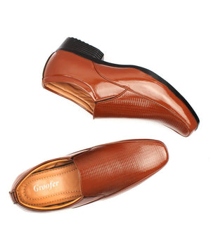 Men's Tan Slip-on Synthetic Party wear Formal Shoes