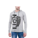 Grey Pack Of 2 Full Sleeves Printed Hooded T Shirt With Coffee Mug For Men