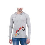 Grey Pack Of 2 Full Sleeves Printed Hooded T Shirt With Coffee Mug For Men