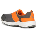 Men Grey Orange Slip On Self Design Sports Running Shoes