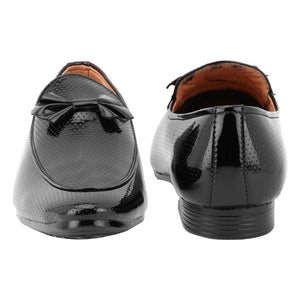 Men Glossy Black Synthetic Leather Shiny Patent Formal Shoes