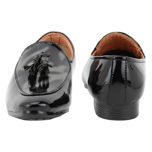 Men Glossy Black Synthetic Leather Shiny Patent Formal Shoes