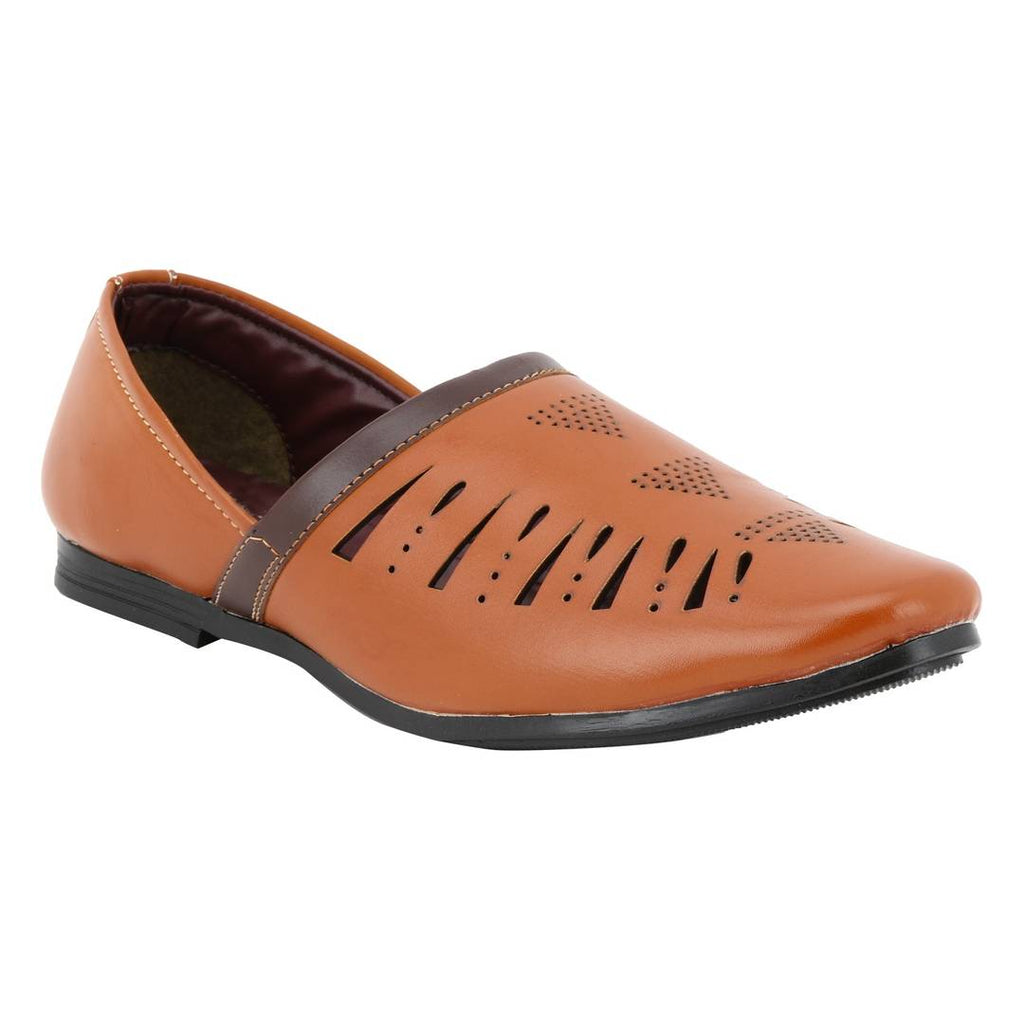 Men Tan Leather Formal Shoes