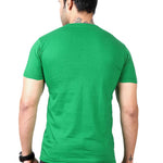 Men Green Polyester Blend Half Sleeves Round Neck Tees