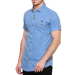 Kuons Avenue Light Blue Denim Cotton Casual Shirt