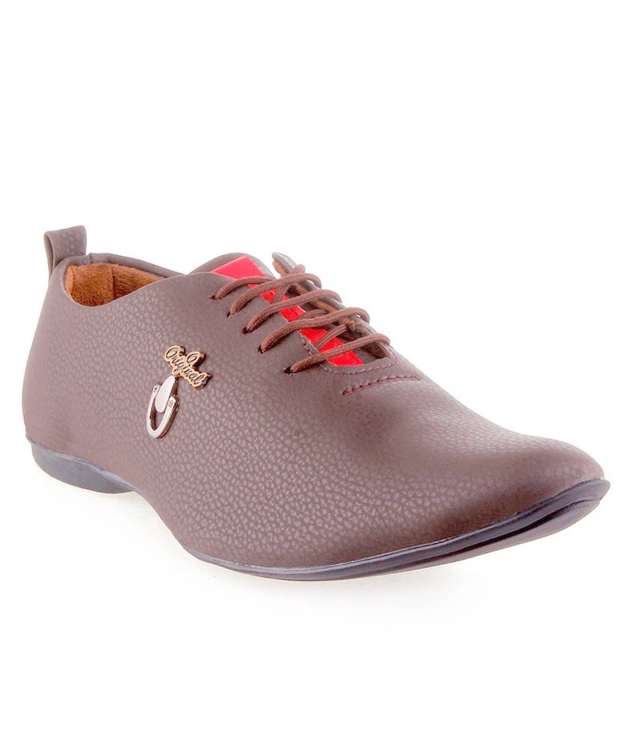 Beige Synthetic Leather Casual Shoe