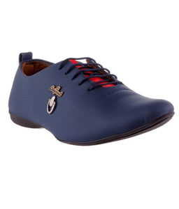 Men's Blue Synthetic Leather Casual Shoes