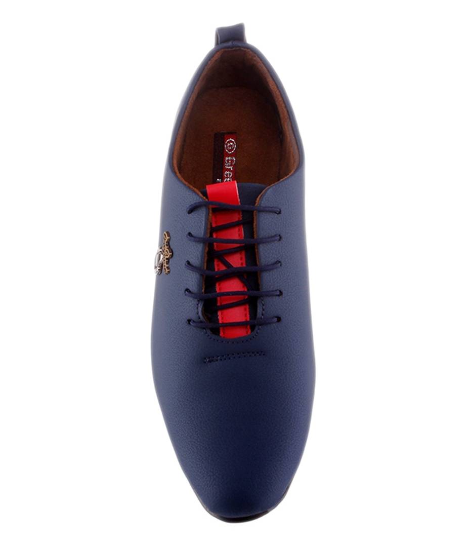 Men's Blue Synthetic Leather Casual Shoes – Dilutee India