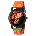 Multicoloured Funky Colorful Wrist Watch With Black Wallet and Belt