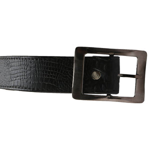 Black Black Strap Black Dial Wrist Watch With Black Wallet and Belt