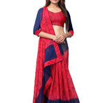 Multicoloured Printed Georgette Saree with Blouse piece
