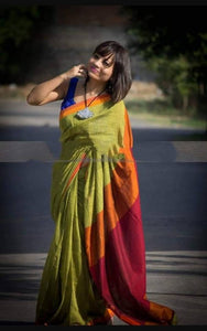 Handloom Cotton Khadi Saree with Blouse Piece