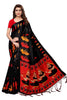 Black Printed Khadi Silk Saree With Blouse Piece