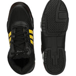 Men's Black And yellow High Top Synthetic Sport Shoes