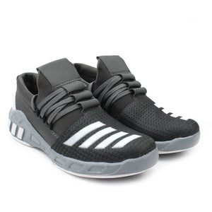 Men's Grey Synthetic Sport Sneakers
