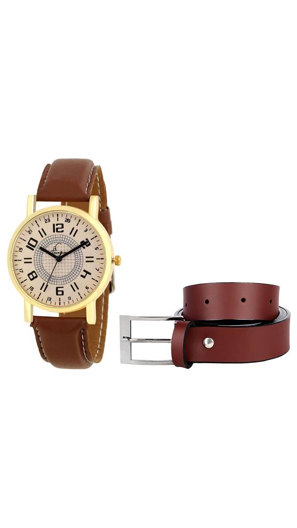 Stylish look Leatherette  Needle Pin Point Belt And Get Watch
