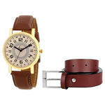 Stylish look Leatherette  Needle Pin Point Belt And Get Watch