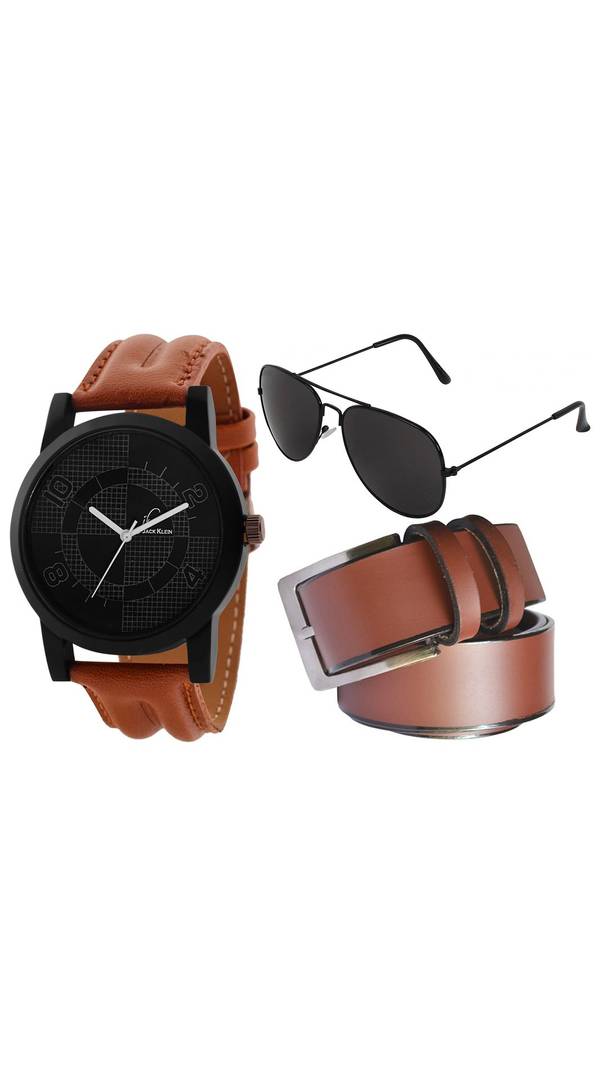 Dial  Strap High Quality Wrist Watch With  Belt And Aviator Glasses