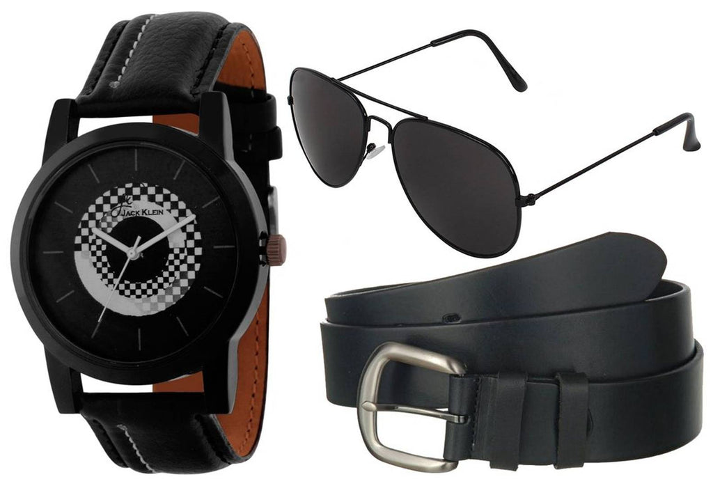 Stylish  And White High Quality Wrist Watch With  Belt And Aviator Glasses