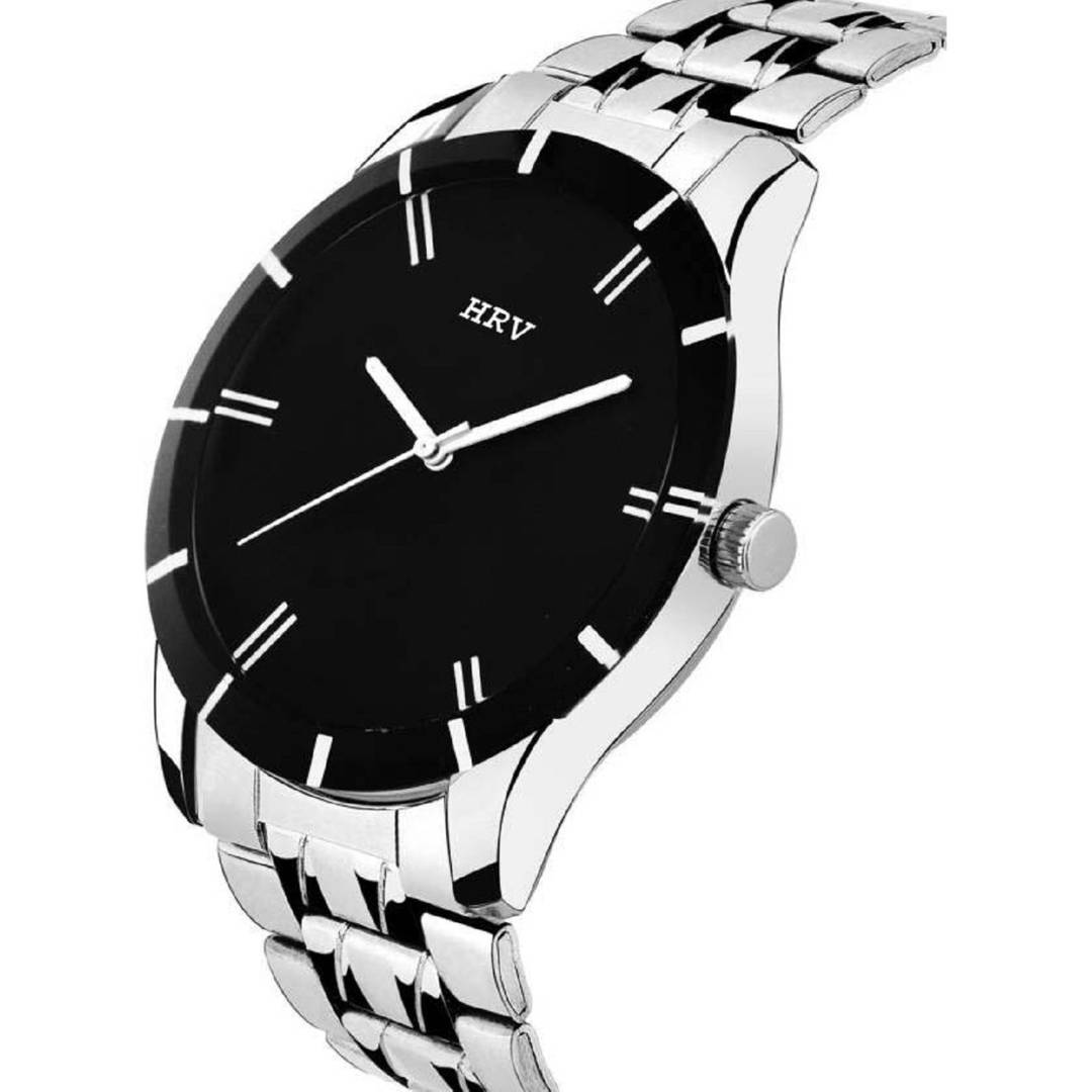 Men's Silver Analog Watch With Metal Strap