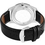 Men's Black Analog Watch With Synthetic Leather Strap