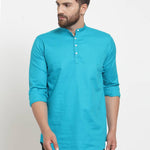 Blue Solid Cotton Regular Fit Casual Shirt